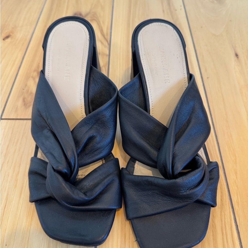 Everlane Black Leather Women's Slide Sandals